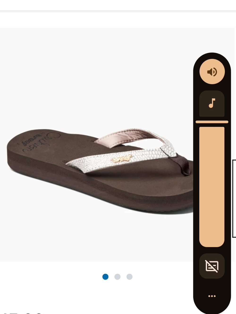 Reef Women's Flip Flop Sandal in Off White and Gold